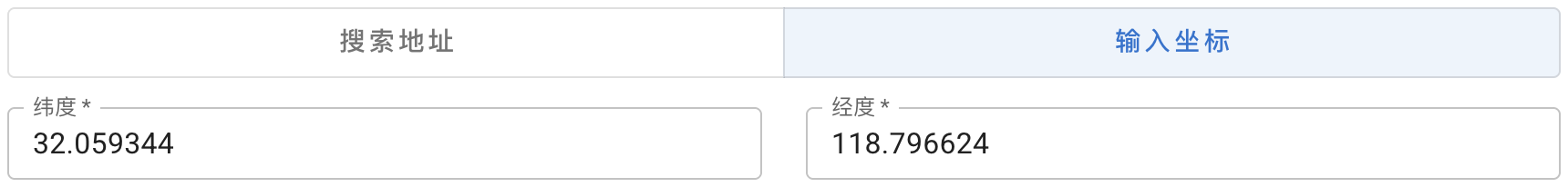 显示经纬度